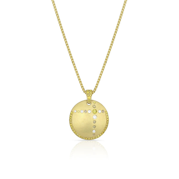 mixed fancy diamonds cross shield pendant necklace <span class='visuallyhidden'>Call, text 323-404-2959 for shopping help.</span>